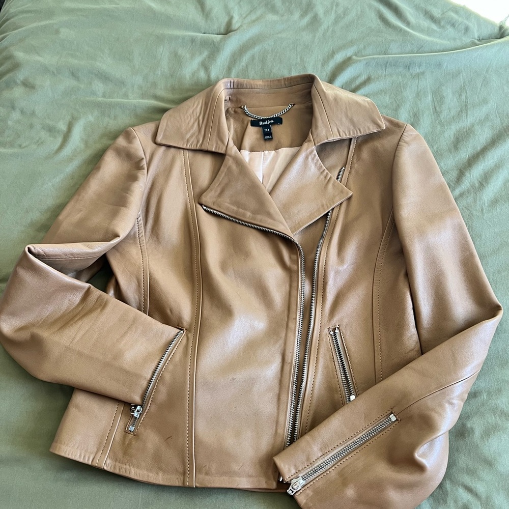 Baukjen Biker Tan Leather Jacket